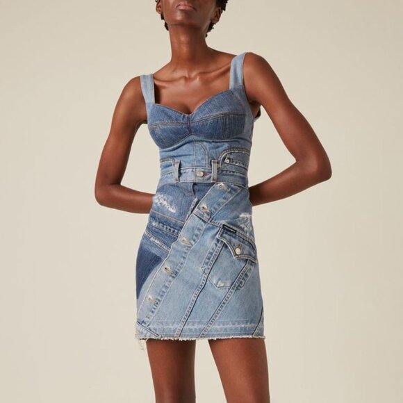 Dolce & Gabbana Patchwork Denim Mini Dress Size IT 44 US 8 NEW NWT - Picture 13 of 14